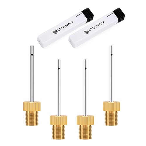 ETENWOLF Ball Pump Needles 4 Pack, Brass Head and Stainless Steel Body with Storage Case, for Football Basketballs Soccer Balls Volleyballs Rugby Balls - Image 1