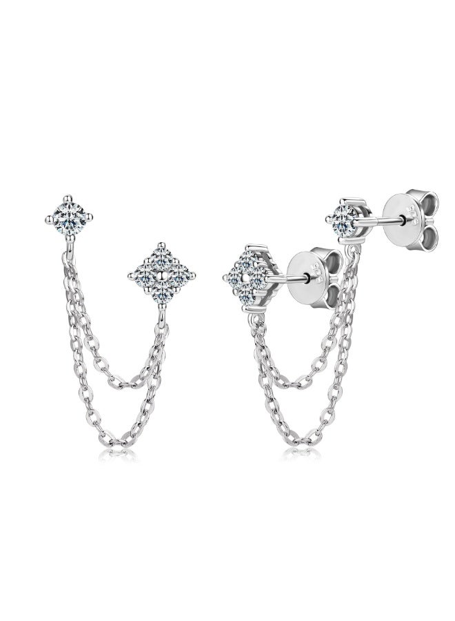 KUYING Clover Double Earhole Mosang Diamond Earnail 