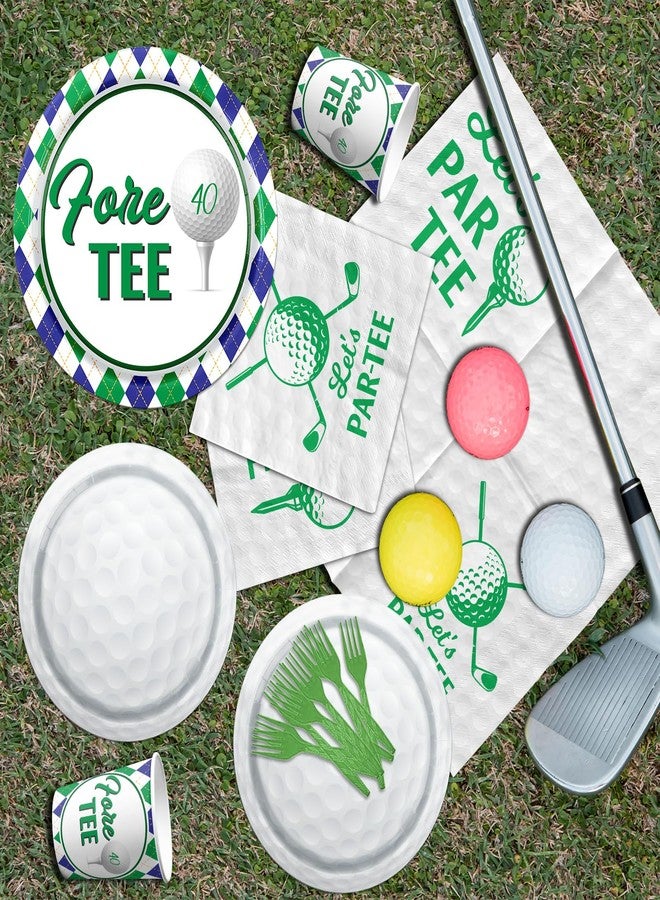 Dydamud Golf 40th Birthday Party Decorations, 100Pcs Let's Par-Tee Disposable Golf Plates and Napkins Tableware Kit for Sports Theme 40th Birthday Party Favors, Golf Party Supplies - Image 2