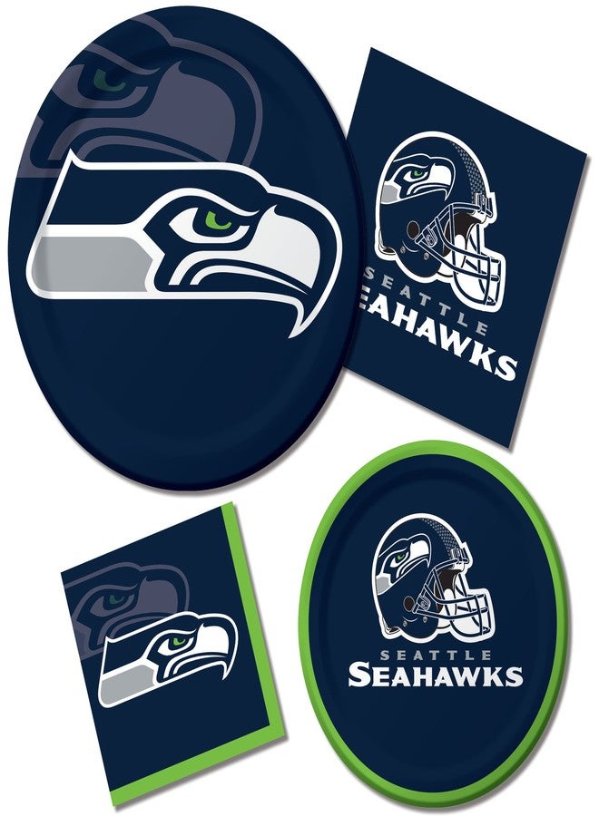 Creative Converting 8 Count Seattle Seahawks Paper Dinner Plates - Image 2