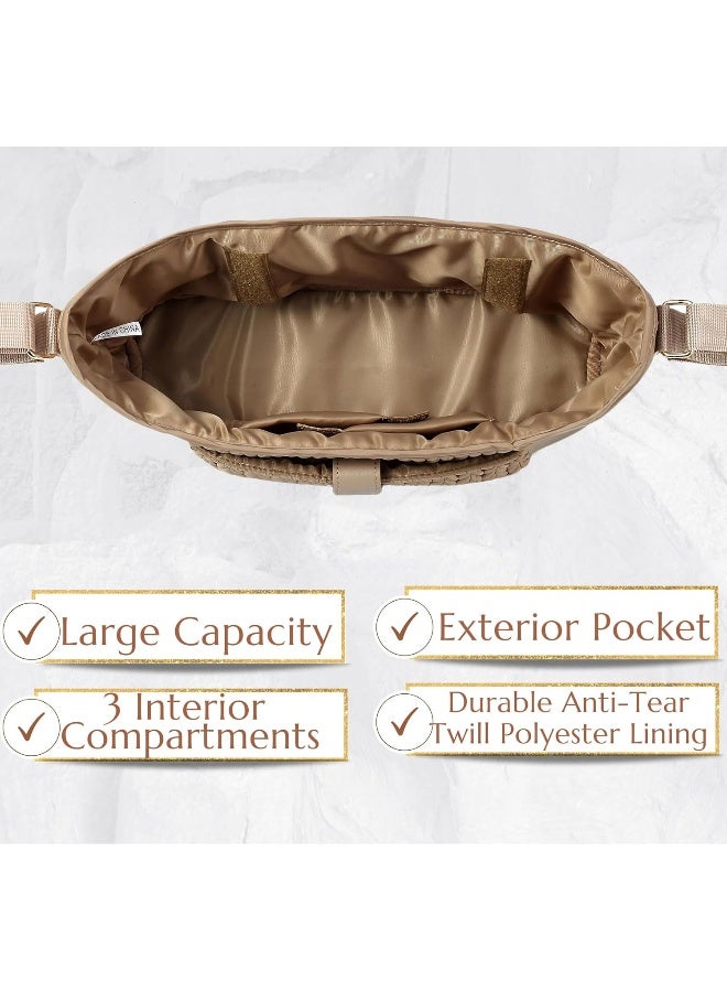SEWBOO Universal Baby Stroller Organizer, Diaper Caddy Organizer with Adjustable Straps to Fits Nearly Any Strollers (Beige) - Image 5