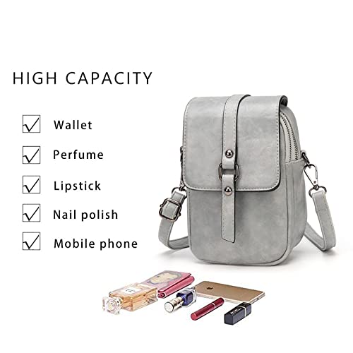 My Friday myfriday Vintage Crossbody Phone Bag for Women, Small PU Leather Shoulder Purse and Handbag with Tassel&Rivet Decoration - Image 3