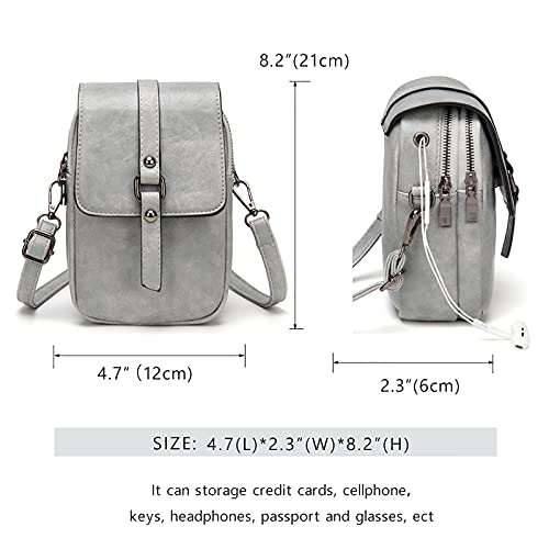My Friday myfriday Vintage Crossbody Phone Bag for Women, Small PU Leather Shoulder Purse and Handbag with Tassel&Rivet Decoration - Image 2
