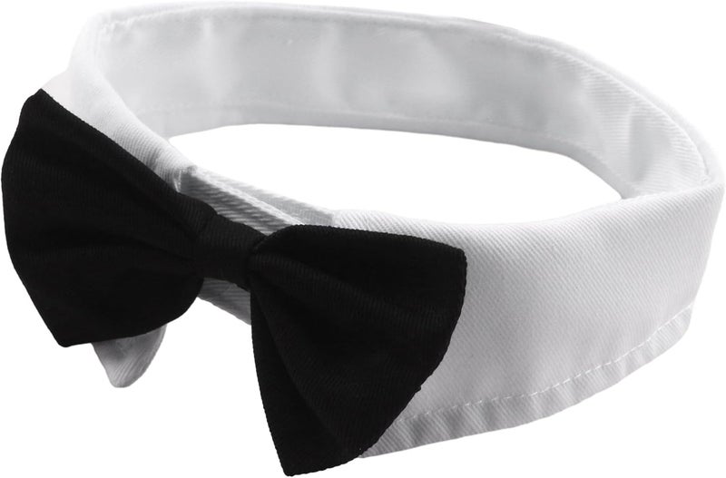 TORMEN Adjustable Pet Bow Tie Collar, Stylish Formal Neck Tie for Dogs and Cats - Enhance Your Pet's Look (Black, S) - Image 1