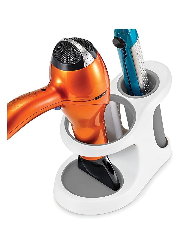 Polder Holder for Organizing Hair Dryer Tools Modern Design Grey - Image 1