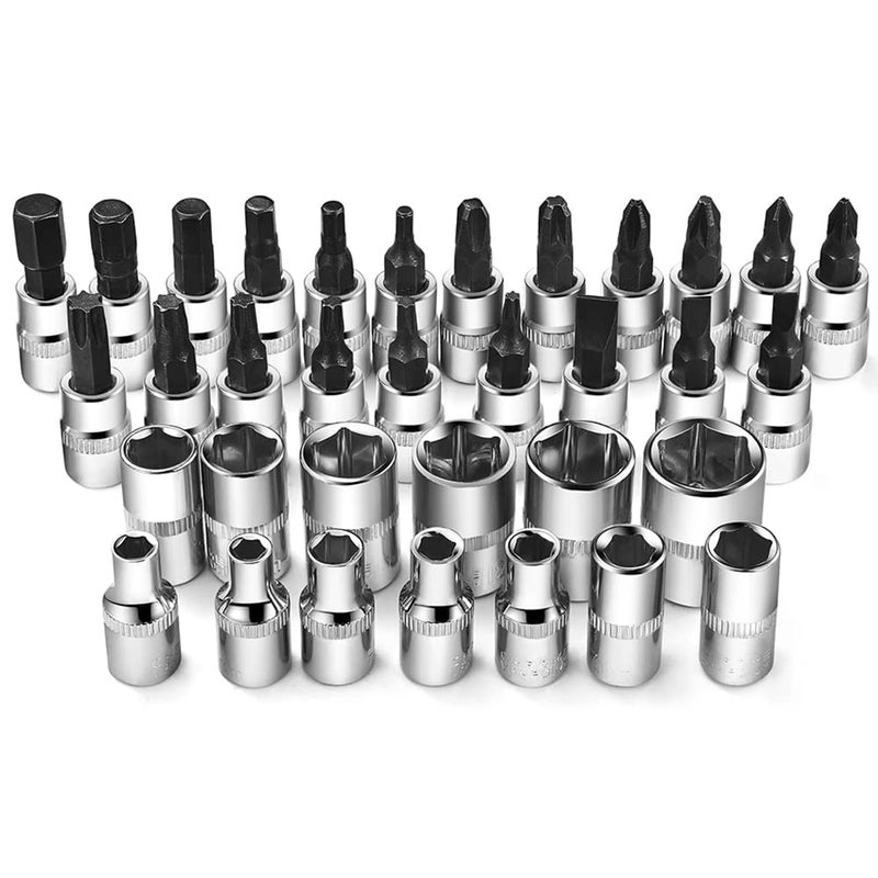 Digital Craft Digital Craft Hand Tool Kit Car Ratchet Wrench Assembly Tool Household Repair Tools Automotive Set 46PC Socket Set8Pc Ring Spanner Set6Inch 2 In 1 Screw Driver  - Image 4