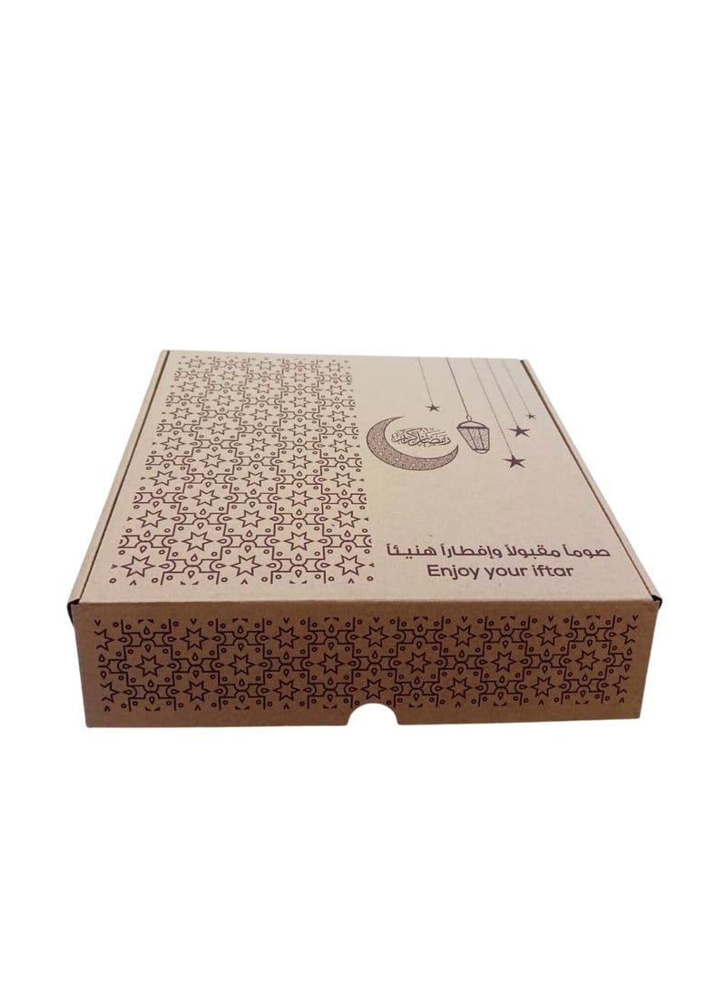 Generic - 10 Pcs Ramadan Iftar Meal Box (29 x 25 x 7 cm), Eco-friendly Kraft Takeaway Food Box, Brown - Image 1