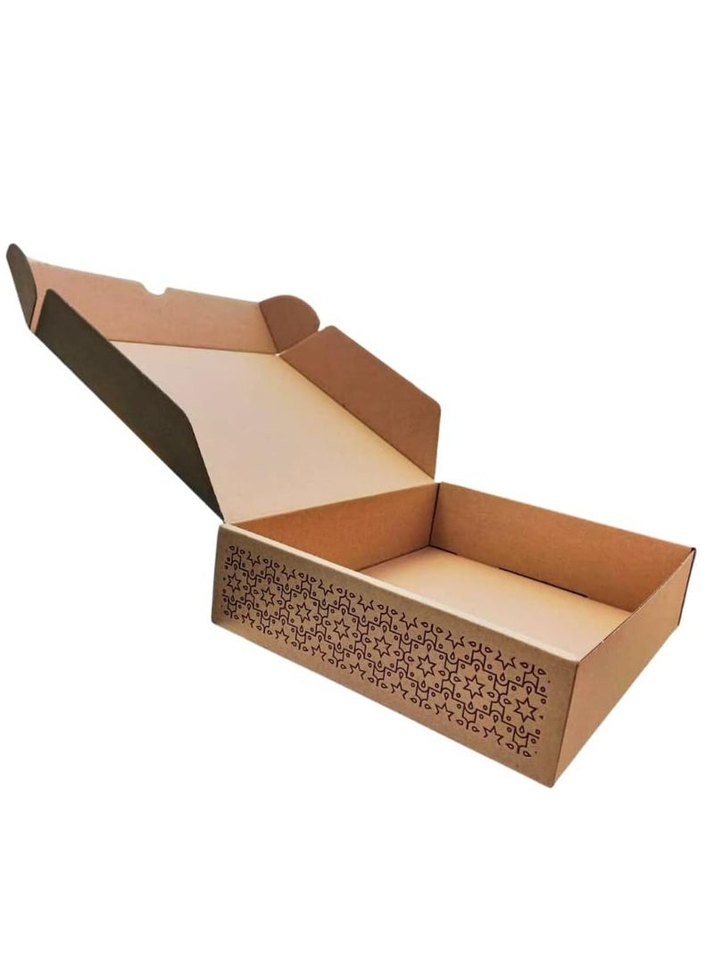 Generic - 10 Pcs Ramadan Iftar Meal Box (29 x 25 x 7 cm), Eco-friendly Kraft Takeaway Food Box, Brown - Image 1