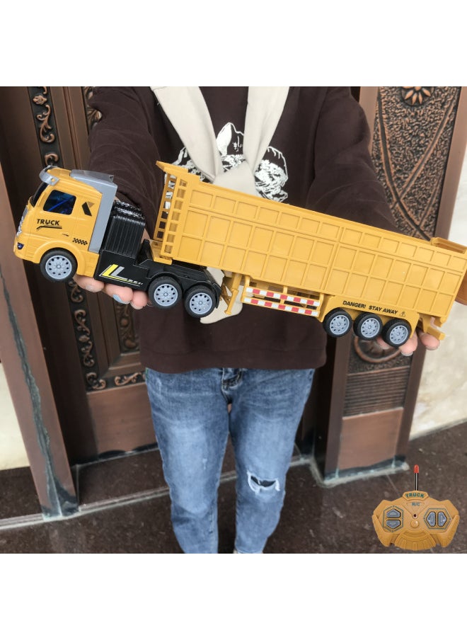 Generic - Wireless Remote Control Car Half-trailer Engineering Vehicle Heavy Transport Truck Self-dumping Truck Boys Model Toy-Color:QH200-2D Flat Head Dump Truck (open The Rear Compartment Door Manually)-Proportion:Package 2: 2 Lithium Battery 1 Charging Line - Image 1