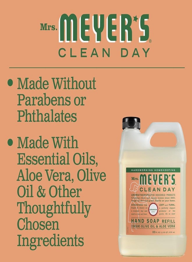 Mrs. Meyer's Liquid Hand Soap Refill Pouch with Geranium, 33 Fl Oz (Pack of 2) - Image 4