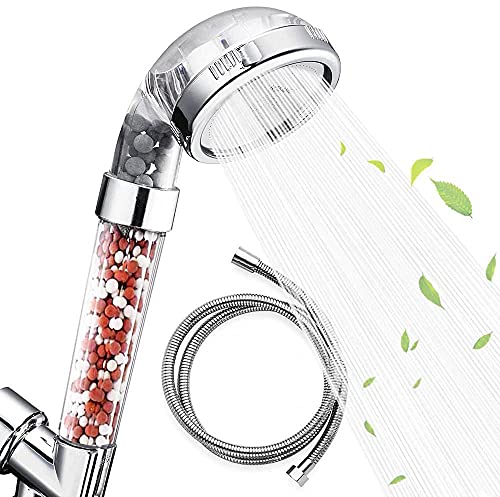 Nosame® Shower Head with Hose, Filter Filtration High Pressure Water Saving 3 Mode Function Spray Handheld Showerheads for Dry Skin & Hair - Image 1