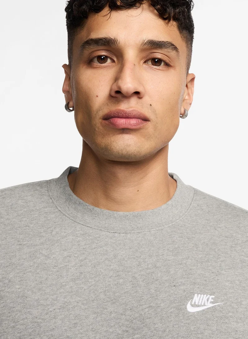Nike DK GREY HEATHER/(WHITE) Club Basketball Sweatshirt for Men | Best Price UAE