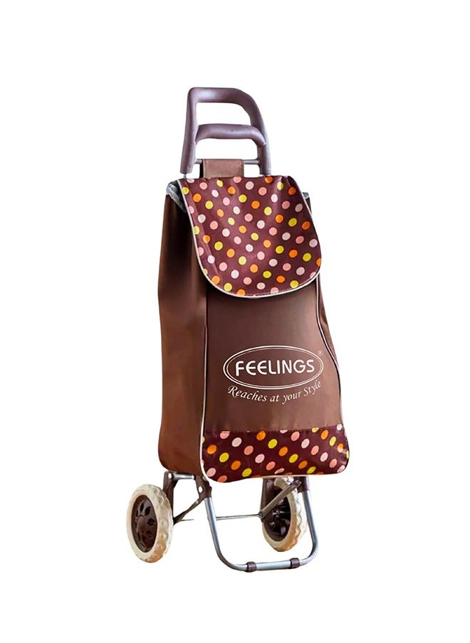 Feelings Feelings Shopping Trolley Fancy With Wheels Brown Polka Dots  - Image 1