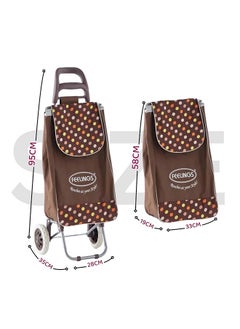 Feelings Feelings Shopping Trolley Fancy With Wheels Brown Polka Dots  - Image 2