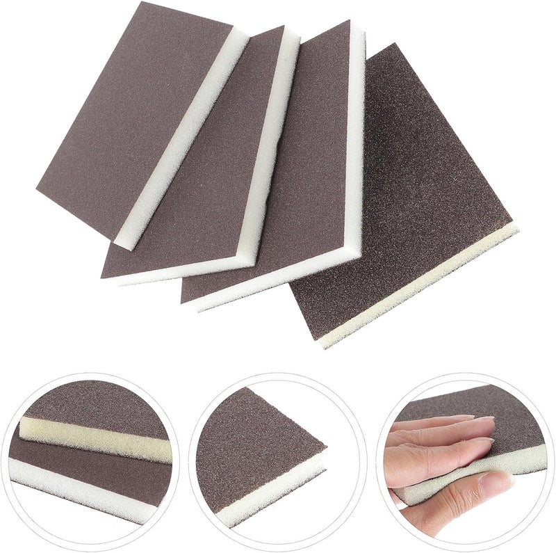20 Pcs Double-Sided Sponge Sandpapers with Multi-grit 80# to 180# for Wood Sanding and Polishing, Flexible Blue and Gray Sanding Pads Set for Dry and Wet Use in Industrial and DIY - Image 5