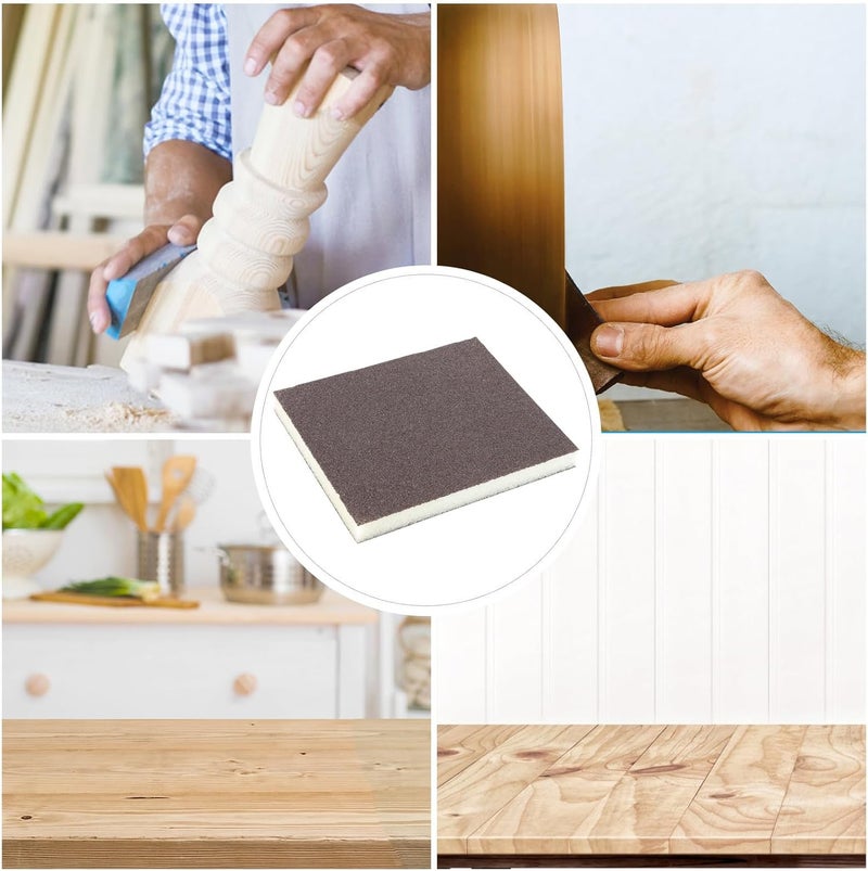 20 Pcs Double-Sided Sponge Sandpapers with Multi-grit 80# to 180# for Wood Sanding and Polishing, Flexible Blue and Gray Sanding Pads Set for Dry and Wet Use in Industrial and DIY - Image 4