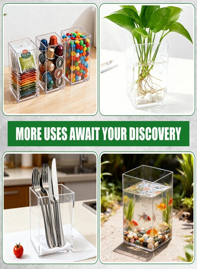 Tosstuki 40 Pack Clear Acrylic Pen Holder 2 Size Pencil Cups Sets Makeup Brush Holder Bookmark Organizer Stationery Storage Desktop Accessories for Office and Home Desk Organizer Supplies - Image 5