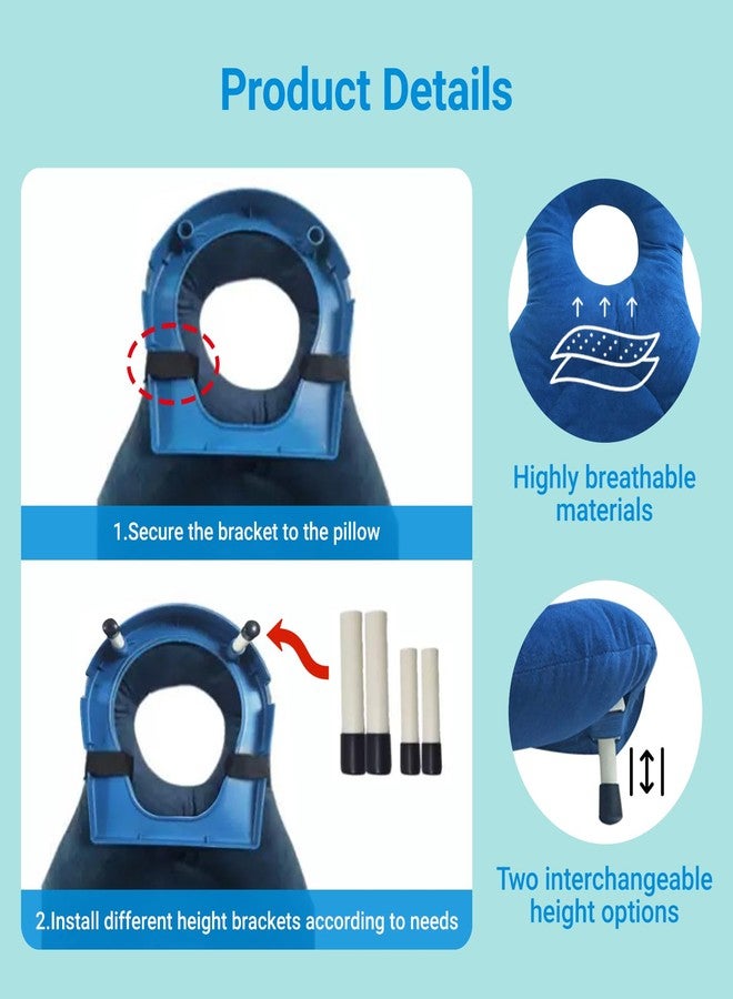 MUROCEA Face Down Pillow for Eye Vitrectomy - Ergonomic Stomach Sleeper Prone Headrest After Eye Procedures, Adjustable Height, 1 Pcs - Image 3
