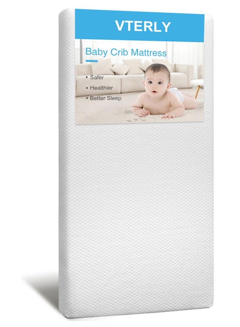 فتيرلي مرتبة سرير للأطفال، مرتبة سرير للأطفال مقاس 120 × 60 سم مع إسفنج ميموري سميك للغاية 10 سم وغطاء قابل للإزالة والغسل، قابلة للتنفس ومضادة للحساسية ومقاومة للماء - Image 1