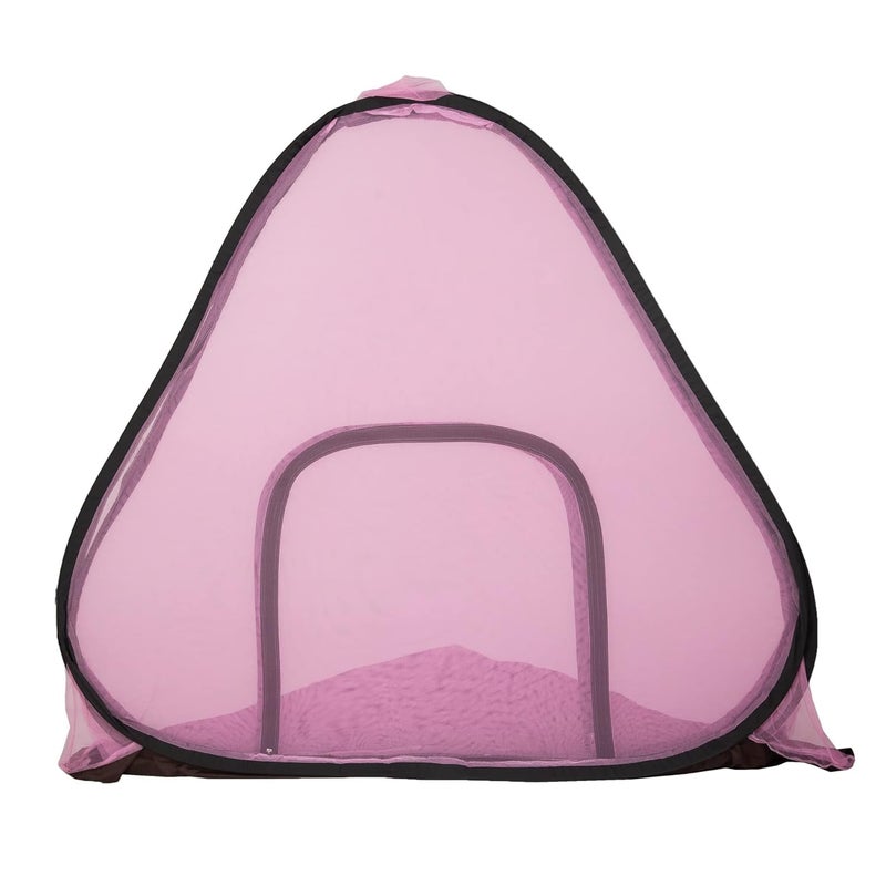 AL-UQBA ALUQBA Foldable Polyester Adults Double Bed King Size with 65 x 65 f t Mosquito Net Pink - Image 5