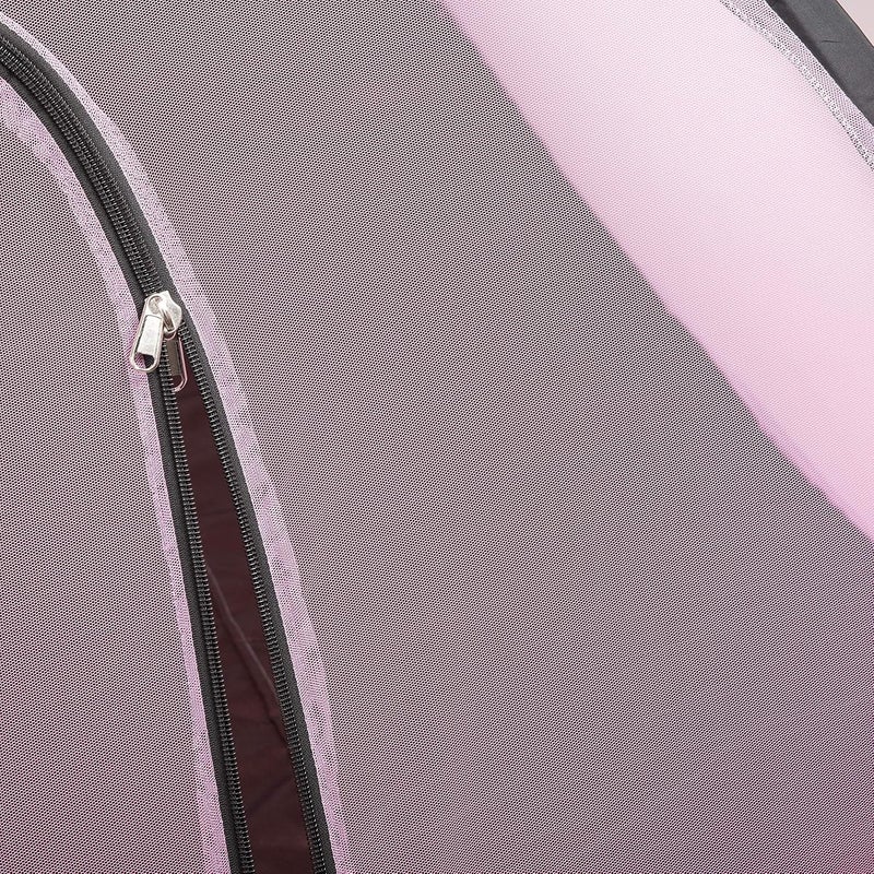 AL-UQBA ALUQBA Foldable Polyester Adults Double Bed King Size with 65 x 65 f t Mosquito Net Pink - Image 4