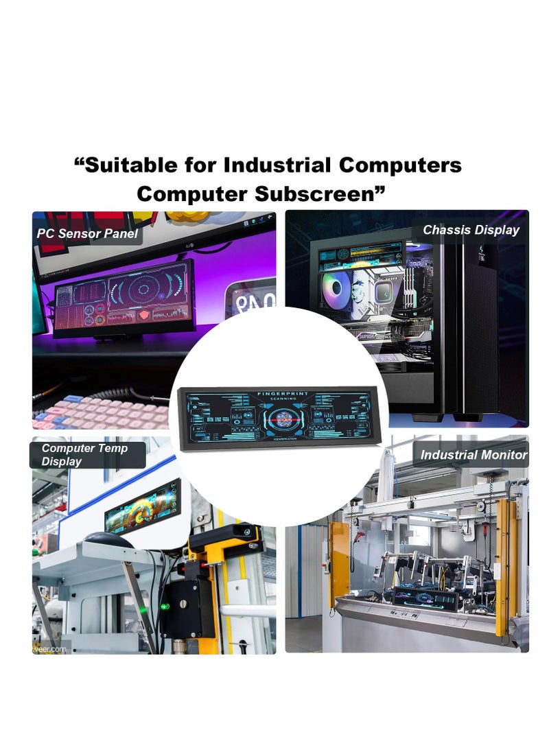Excefore - Portable Touch Screen Monitor Small, 8.8" HDMI Computer Temp Monitor, PC Temperature Display With Case, 10-Point IPS 60Hz PC Sensor Panel Display for Raspberry Pi Windows, Laptop AIDA64 CPU - Image 1
