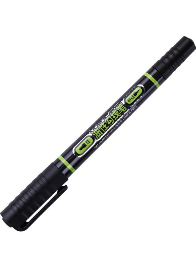 Baoke Mp2915 Dual-Tip Fine And Thick Permanent Marker Pen Set, Conference Pen, Signing Pen, Marker Pen, Black, 12 Pcs/Box - Image 1