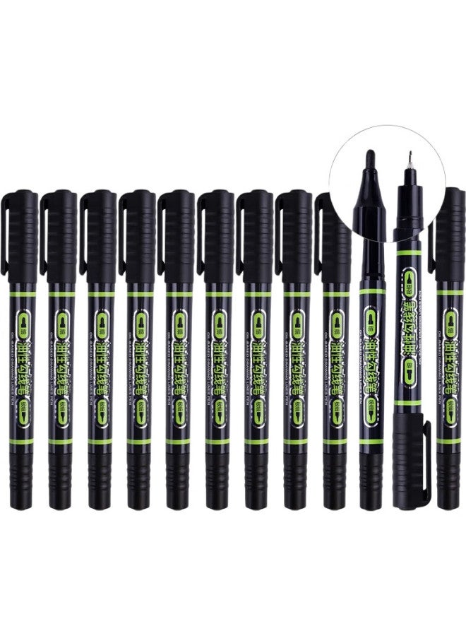 Baoke Mp2915 Dual-Tip Fine And Thick Permanent Marker Pen Set, Conference Pen, Signing Pen, Marker Pen, Black, 12 Pcs/Box - Image 3
