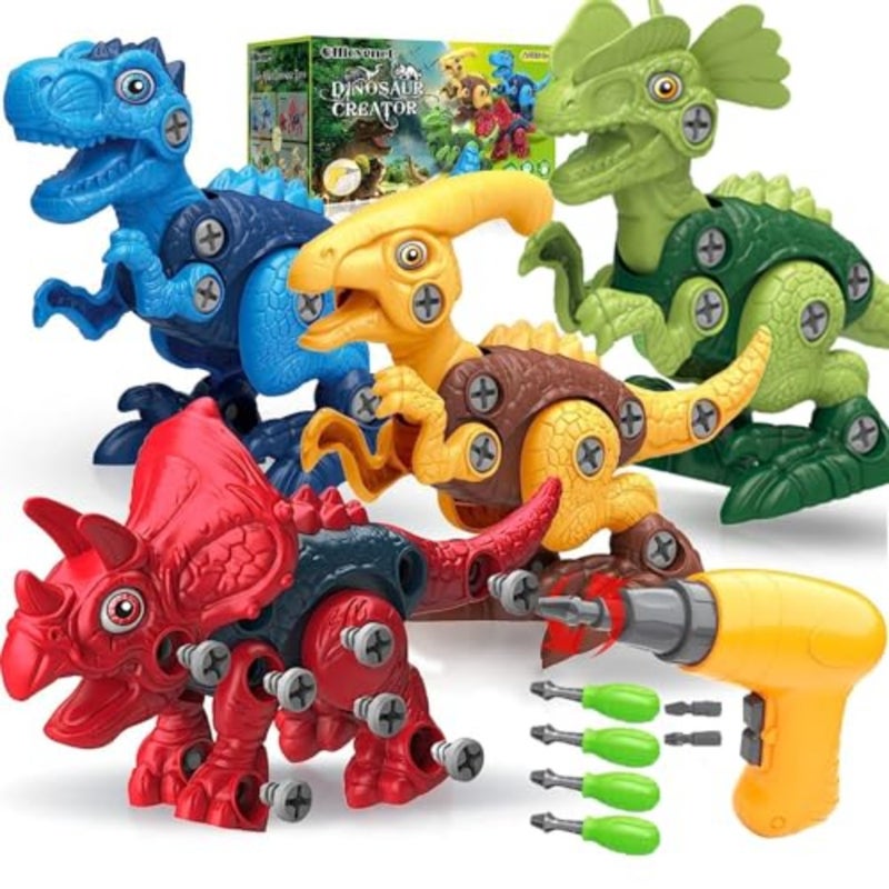 Toy Dinosaur Toys, Take Apart Toys, Learning Educational Building Sets with Electric Drill, Ideal Gift for Boys Girls Age 3 4 5 6 7 8 Year Old - Image 1
