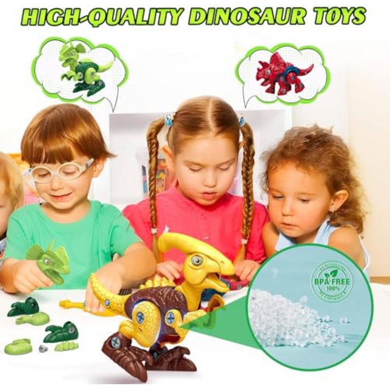 Toy Dinosaur Toys, Take Apart Toys, Learning Educational Building Sets with Electric Drill, Ideal Gift for Boys Girls Age 3 4 5 6 7 8 Year Old - Image 3
