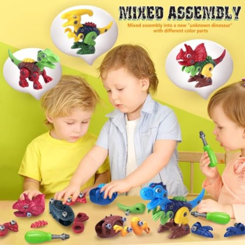 Toy Dinosaur Toys, Take Apart Toys, Learning Educational Building Sets with Electric Drill, Ideal Gift for Boys Girls Age 3 4 5 6 7 8 Year Old - Image 4