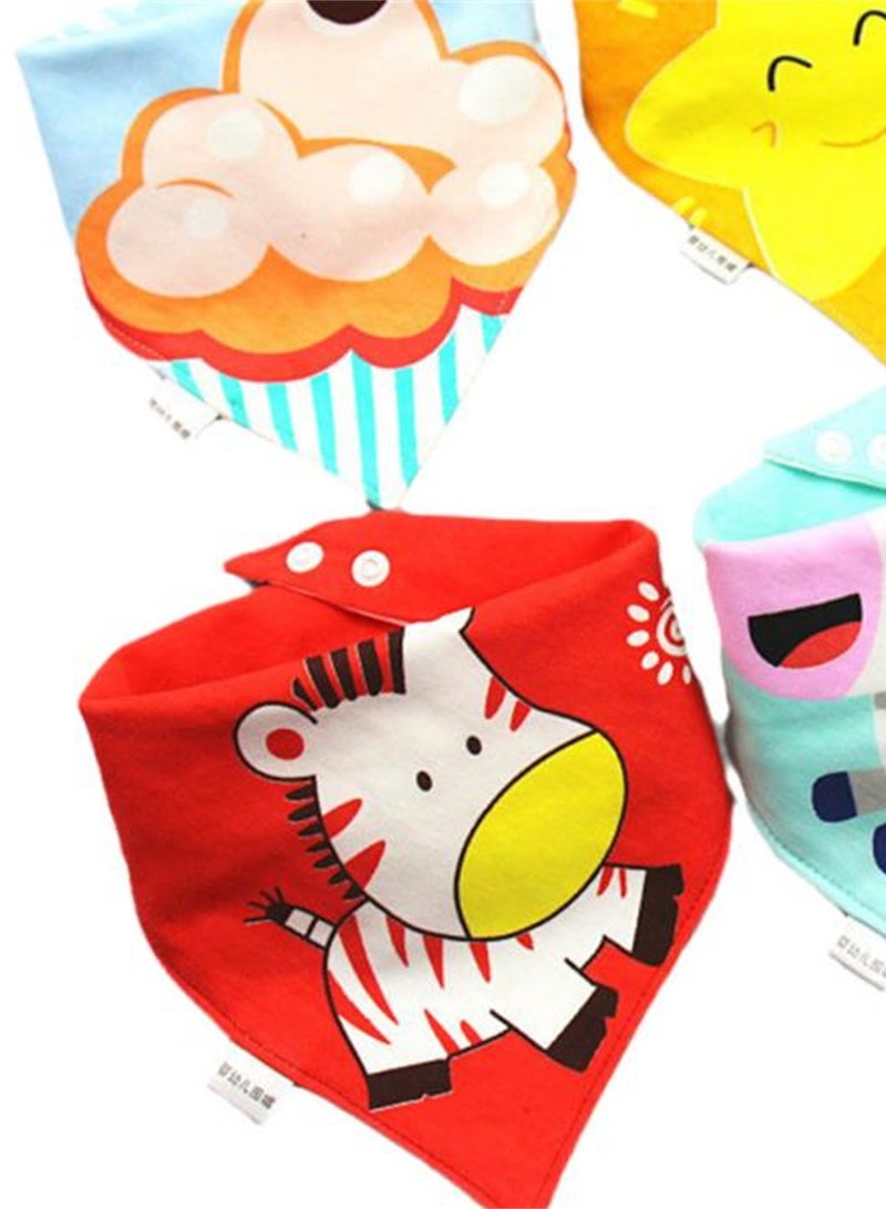 4pcs Baby saliva towel baby triangle towel pure cotton double-layer snap waterproof newborn bib pocket children's scarf - Image 3