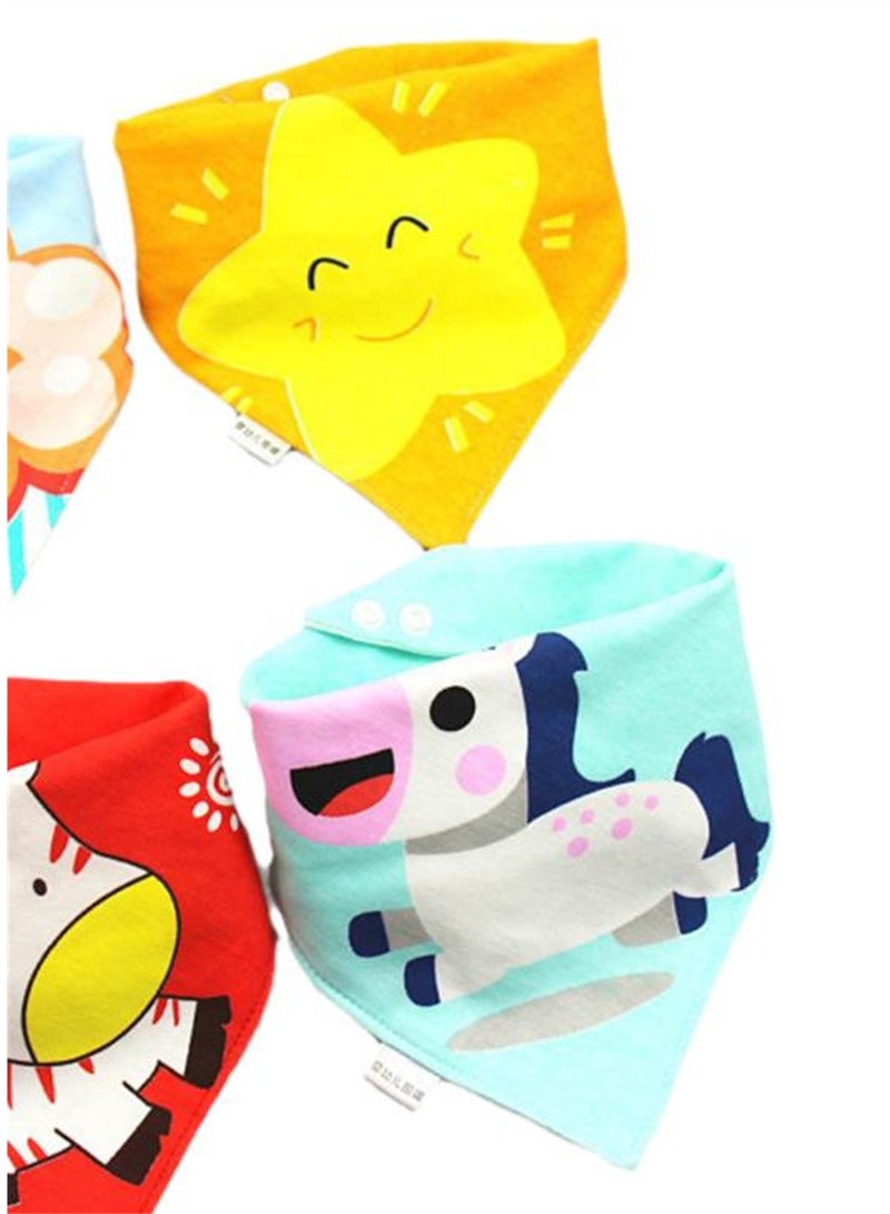 4pcs Baby saliva towel baby triangle towel pure cotton double-layer snap waterproof newborn bib pocket children's scarf - Image 4