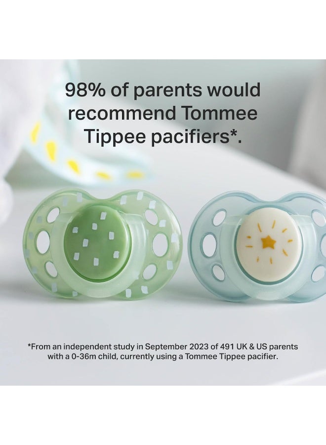 Tommee Tippee Night Time Glow in The Dark Pacifiers, Symmetrical Design, BPA-Free Silicone (18-36 Months, 6 Count), multicoloured - Image 5