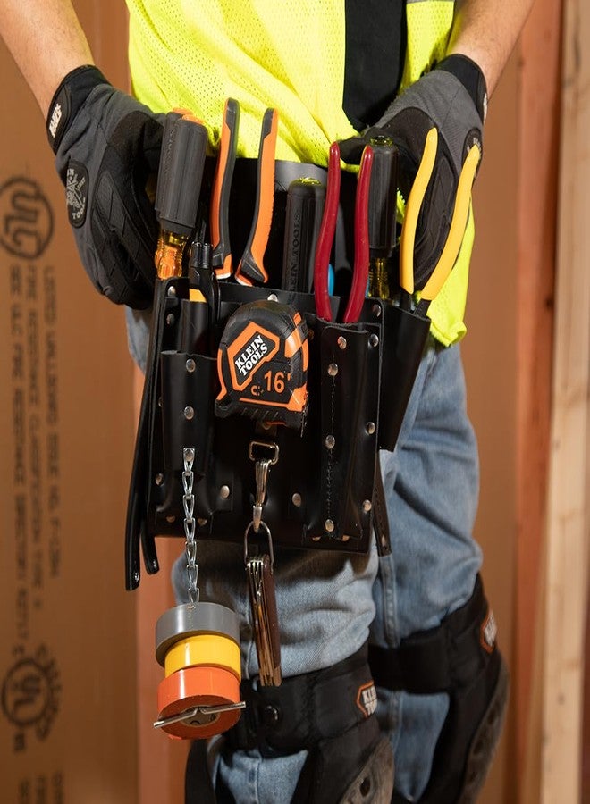 Klein Tools 5167 Leather Tool Pouch, 11-Pocket 11-Pocket Leather - Image 2