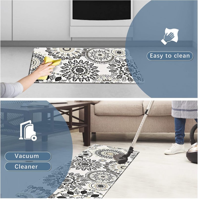 Sofort Kitchen Mat, Cushioned Anti Fatigue Kitchen Rug Set, 2 Pieces Non Slip Waterproof Kitchen Mats for Floor, Comfort Heavy Duty Standing Mat for Kitchen, Laundry, Sink, Office, Desk - Image 5