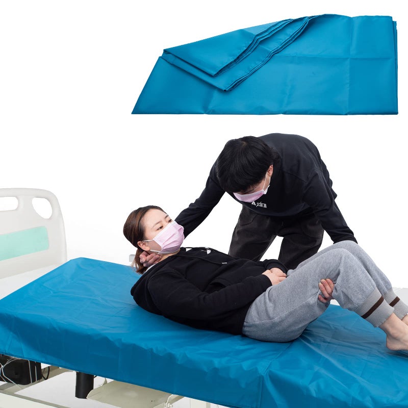 LOSCHEN Tubular Slide Sheet for Elderly Transfer Sliding Draw Sheets to Assist Moving Elderly for Cars Vehicles Wheelchairs and Bed Hospitals Home Care Lake Blue 39x79100x200cm