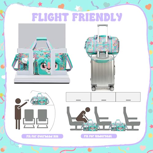 Oruiji Kids Duffle Bag Girls Travel Bag for Kids Overnight Bag for Girls Dance Bag for Girls Weekender Bag Gym Bag with Shoe Compartment - Image 5