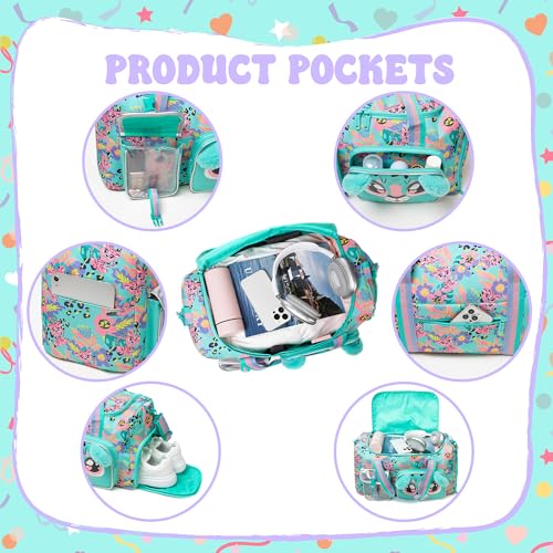 Oruiji Kids Duffle Bag Girls Travel Bag for Kids Overnight Bag for Girls Dance Bag for Girls Weekender Bag Gym Bag with Shoe Compartment - Image 3