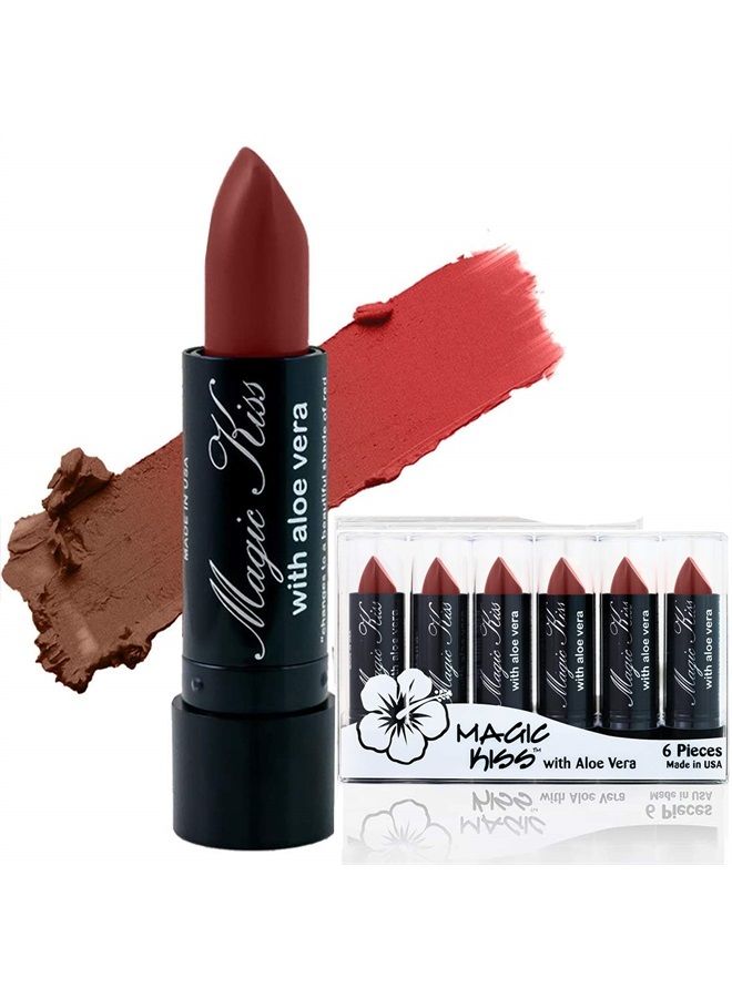 Magic Kiss Lipstick Set Aloe Vera Color Changing 6 Pack MADE IN USA (Chocolate) - Image 2