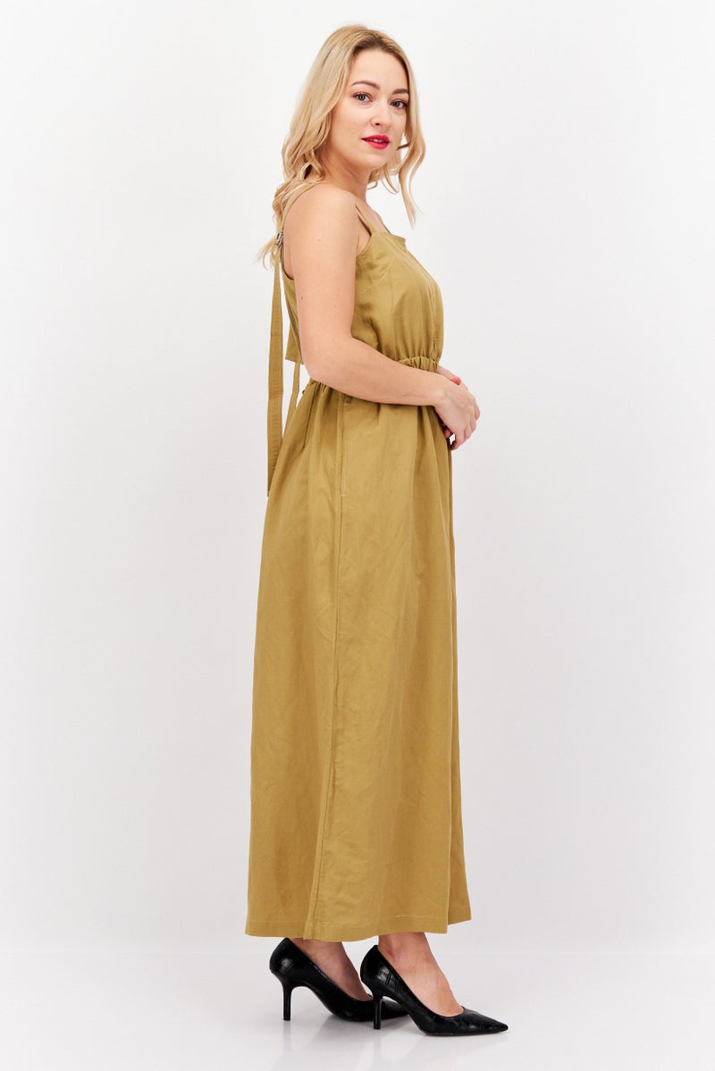ESPRIT Women Plain Sleeveless Jumpsuit, Brown  - Image 4