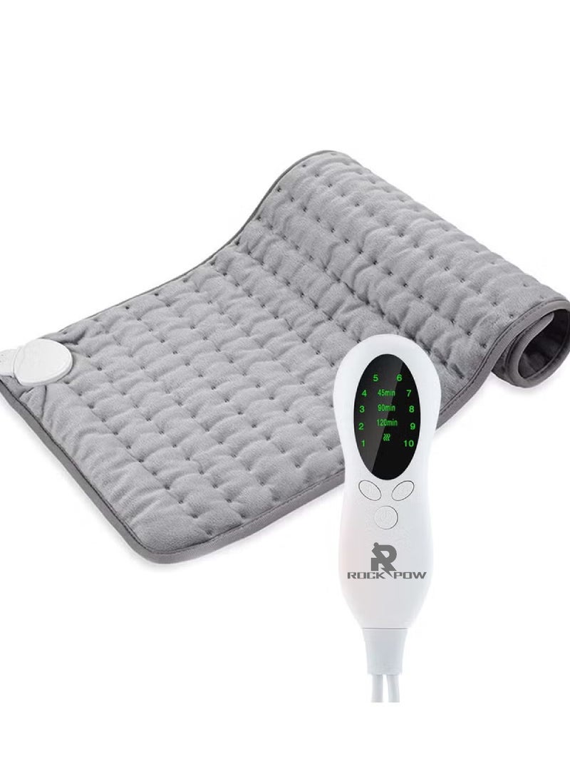 Rock Pow Heating Pad Electric for Pain Relief of Back Neck and Shoulder 10 Electric Temperature Options 4 Timer Settings Auto Shut Off 12 x 24 inches Heated Pad Massager - Heated Massager  - Image 1