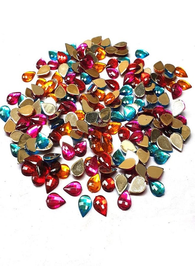 JPM Beads Crystal Finish Rhinestones Mix Color Drop Shape 10x7.5mm Size 720 Pieces Pack