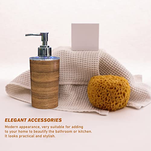 Shenron Brown Liquid Soap Dispenser for Wash Basin & Bathroom, Empty Refillable Handwash Bottle with Pump, Unbreakable Plastic Body for Household use (Set of 3) - Image 4
