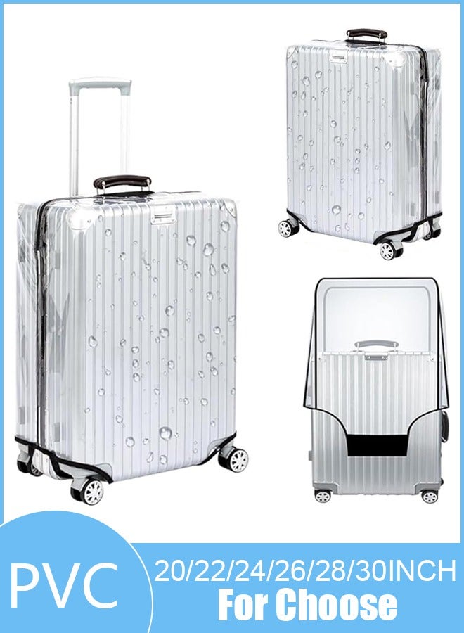 Clear Luggage Cover Tough Protector,Waterproof PVC Suitcase Cover, Protective Cover Case for Wheeled Luggage,Waterproof Suitcase Protective Covers for Travel,Anti-scratch Suitcase Protective Cover for 20 24 26 28 inch luggage - Image 1