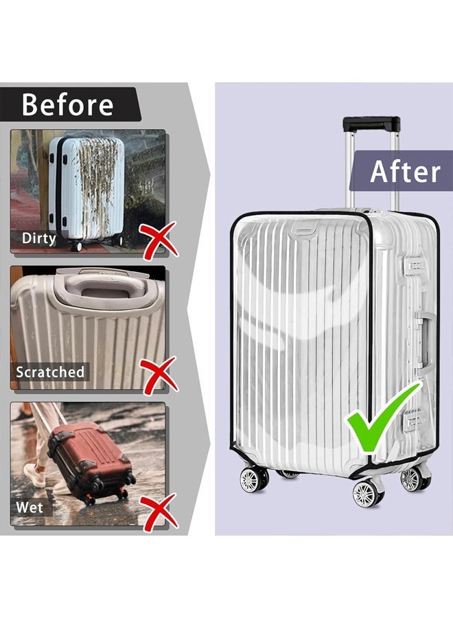 Clear Luggage Cover Tough Protector,Waterproof PVC Suitcase Cover, Protective Cover Case for Wheeled Luggage,Waterproof Suitcase Protective Covers for Travel,Anti-scratch Suitcase Protective Cover for 20 24 26 28 inch luggage - Image 5