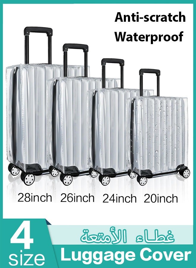 Clear Luggage Cover Tough Protector,Waterproof PVC Suitcase Cover, Protective Cover Case for Wheeled Luggage,Waterproof Suitcase Protective Covers for Travel,Anti-scratch Suitcase Protective Cover for 20 24 26 28 inch luggage  - Image 1
