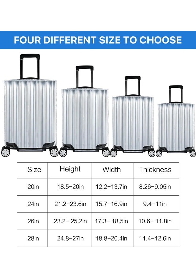Clear Luggage Cover Tough Protector,Waterproof PVC Suitcase Cover, Protective Cover Case for Wheeled Luggage,Waterproof Suitcase Protective Covers for Travel,Anti-scratch Suitcase Protective Cover for 20 24 26 28 inch luggage  - Image 2