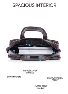 PARAJOHN Secure Business Professional Multi-Purpose Travel Laptop Bag with Hideaway Handles, Cross Shoulder Strap, Protective Padding / Office Bag, Macbook Bag  - Image 3