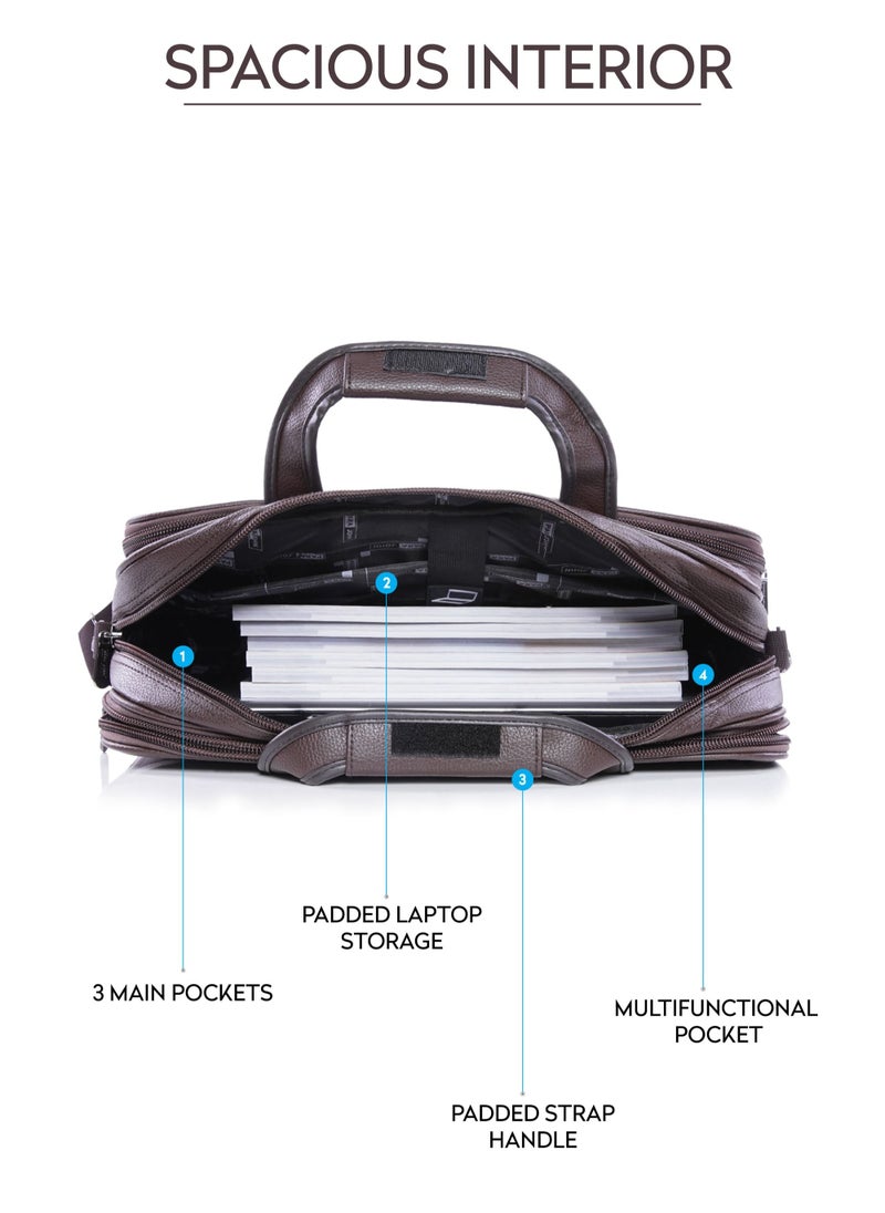 PARAJOHN - Secure Business Professional Multi-Purpose Travel Laptop Bag with Hideaway Handles, Cross Shoulder Strap, Protective Padding / Office Bag, Macbook Bag - Image 1